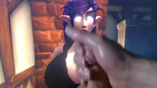 Night Elf Cum Tribute World of Warcraft