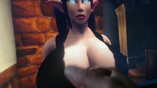 Night Elf Cum Tribute World of Warcraft