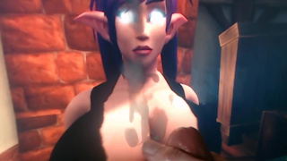 Night Elf Cum Tribute World of Warcraft