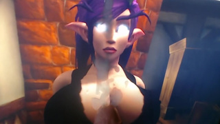 Night Elf Cum Tribute World of Warcraft