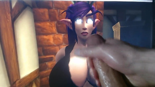 Night Elf Cum Tribute World of Warcraft