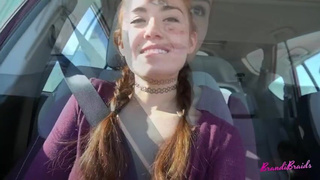 Public Deepthroat Creampie Car Sex GIF