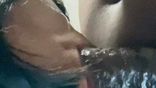 Spit Slow Sloppy POV Gagging Face Fuck Ebony Couple Ebony Choking Blowjob GIF