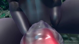 POV Futanari Deepthroat Blowjob 3D GIF