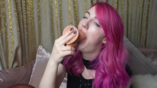 Solo Dildo Deepthroat GIF