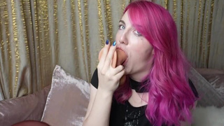 Solo Dildo Deepthroat GIF