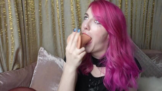 Solo Dildo Deepthroat GIF