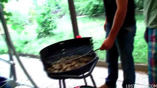 Couple fucks at the barbecue