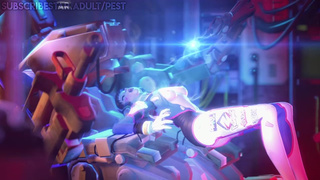 Overwatch D.Va Electrocuted by Bastion