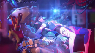 Overwatch D.Va Electrocuted by Bastion