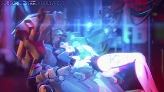 Overwatch D.Va Electrocuted by Bastion