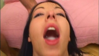 Gagging Cum Swallow Bukkake GIF