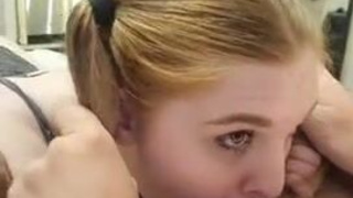 Redhead Pigtails Deepthroat GIF