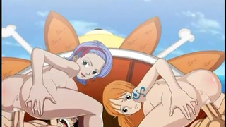 Nami and Nojiko Get Fuck at the Sunny One Piece