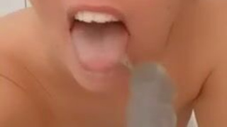 Spit Gag Reflex Deepthroat Blowjob GIF