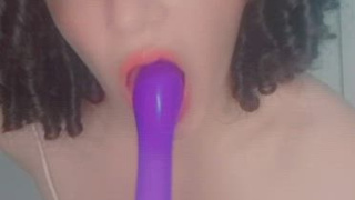 Sex Toy Petite Gagged Blowjob GIF