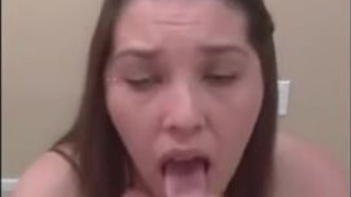 Titty Fuck Eye Contact Deepthroat Cum Swallow GIF