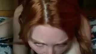 Redhead OnlyFans Homemade Deepthroat Cum Swallow GIF