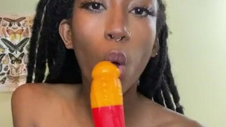 Ebony Deepthroat Blowjob GIF