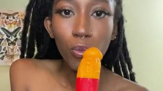 Ebony Deepthroat Blowjob GIF