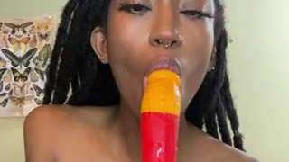 Ebony Deepthroat Blowjob GIF