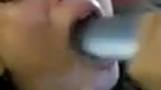 Sloppy Gagging Face Fuck Dildo Asian GIF