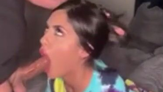 Latina Deepthroat Blowjob GIF