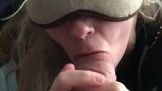 Hotwife Deepthroat Blowjob Blindfolded BWC GIF