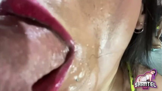 Step-Mom Gagging Deepthroat Blowjob GIF