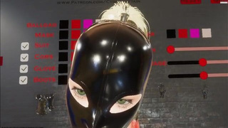 VR Latex Gagged Fetish Catsuit Bondage Blonde BDSM GIF