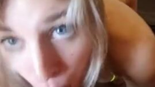 Deepthroat Cum Swallow Cum In Mouth Blue Eyes Blowjob Blonde GIF