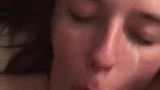 Girlfriend Deepthroat Cum Blowjob GIF