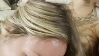 ThroatPie Throat Fuck Sloppy POV Deepthroat Cock Close Up Blowjob Blonde GIF