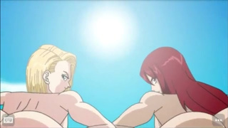 Android 18 + Erza Showing Their Asses