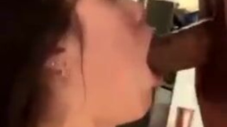 Sloppy Face Fuck Deepthroat Brunette Blowjob Big Dick BBC GIF