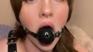 Pussy Natural Tits Gagged GIF