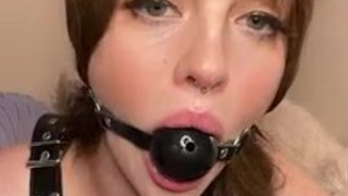 Pussy Natural Tits Gagged GIF