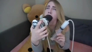 Deepthroat Cum In Mouth Blonde GIF