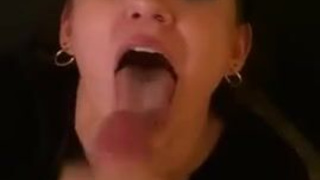 NSFW Deepthroat Cum Blowjob Big Tits GIF