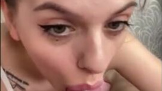 Student POV Deepthroat Blowjob Amateur GIF