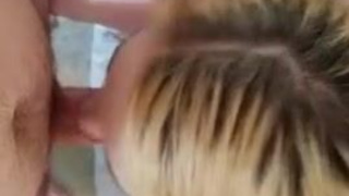 Piercing Deepthroat Cumshot Blue Eyes Blonde GIF