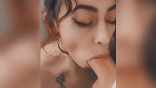 POV Latina Girlfriend Deepthroat Blowjob Amateur GIF