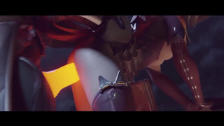 Развратница Mercy ради новых ощущений трахается на кладбище на Хэллоуин