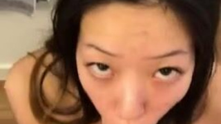 Sloppy Interracial Deepthroat Blowjob Babe Asian GIF